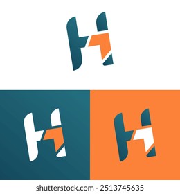 initial H Arrow Logo. letter H with arrow combination. usable for finance, logistic and company logos, vector illustration