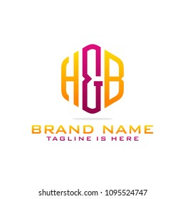 Initial H & B abstract logo template vector