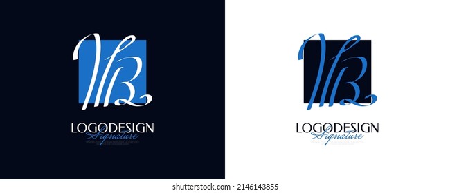 Initial H and B Logo Design in Elegant and Minimalist Handwriting Style. HB Signature Logo or Symbol for Wedding, Fashion, Jewelry, Boutique, and Business Identity