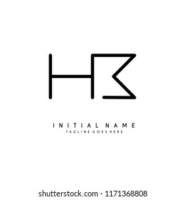 Initial H B minimalist modern logo identity vector