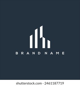 initial h building logo vector