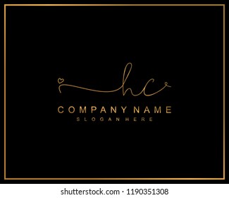 Initial H C handwriting logo template vector