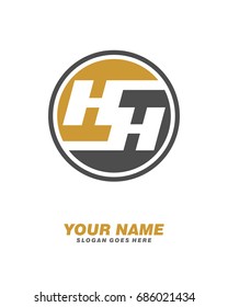 Initial H H circle logo template vector