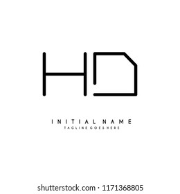 Initial H D minimalist modern logo identity vector