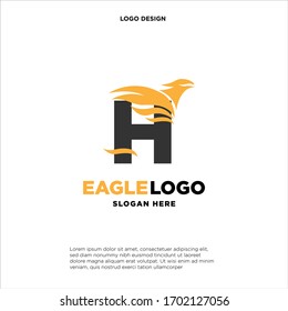 Initial H eagle logo vector