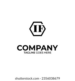 Initial H and F lettering logo design