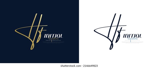 Initial H and F Logo Design with Elegant and Minimalist Handwriting Style. HF Signature Logo or Symbol for Wedding, Fashion, Jewelry, Boutique, and Business Identity