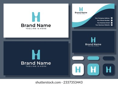initial H face silhouette vector logo