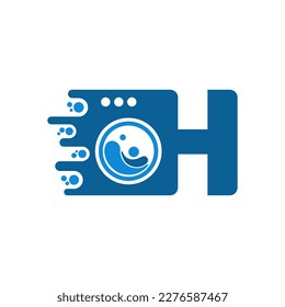 Initial H Fast Laundry Logo Design