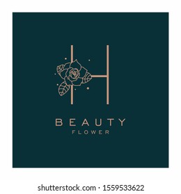 Initial H Flower Beauty Letter Logo Design Vector