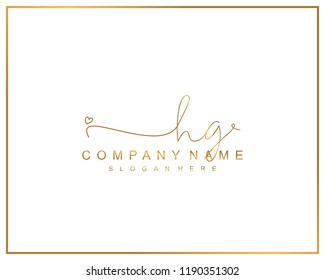 Initial H G handwriting logo template vector