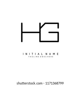 Initial H G minimalist modern logo identity vector