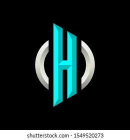 Initial H Gaming Esport Logo Design Modern Template isolated on black background