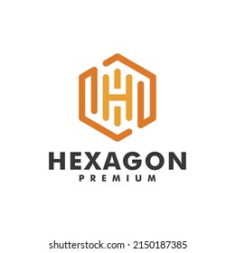 Initial-Design-Symbol für das H-Hexagon-Logo, Vektorgrafik