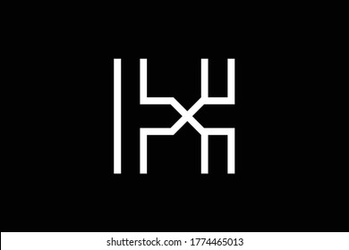 Initial H HH modern monogram and elegant logo design, Professional Letters Vector Icon Logo on black background.