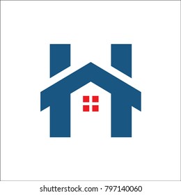 initial H home logo abstract