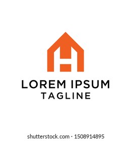 Initial H in Home Logo Template