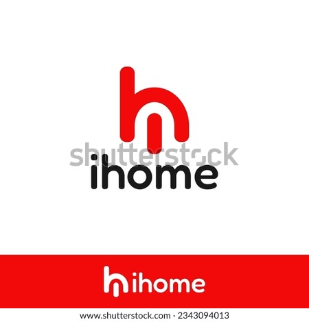Initial h for home and on buttom logo for mobile internet as network logo vector