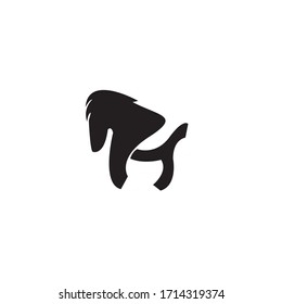 Initial H horse logo template