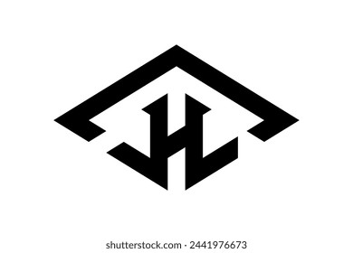 initial H house logo vector template black color