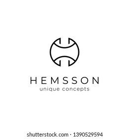 initial H icon.letter H with circle shape