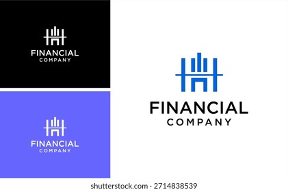 Diseño inicial del Vector del logotipo de H Investment con el icono geométrico de la marca de la letra para la gestión de la riqueza de la banca del negocio de las finanzas y la identidad corporativa de la marca