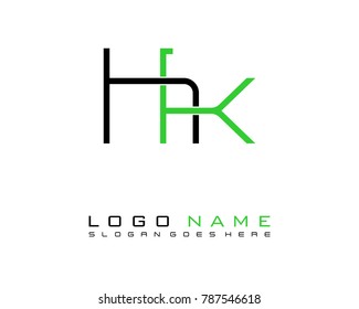 Initial H & K minimalist logo template vector