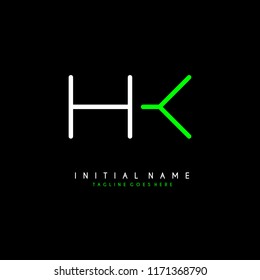 Initial H K minimalist modern logo identity vector