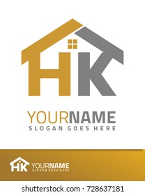 Initial H & K real estate logo template vector