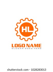 Initial H & L gear logo template vector