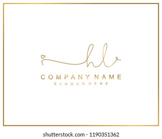 Initial H L handwriting logo template vector