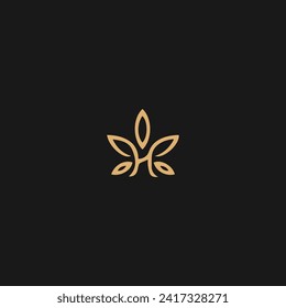 Plantilla de vectores de diseño de logotipo de la hoja H inicial, Ilustración de vectores con logotipo comercial de H creativa,
