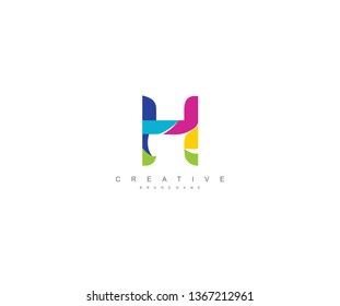 Initial H letter abstract modern colorful liquid minimalist logo