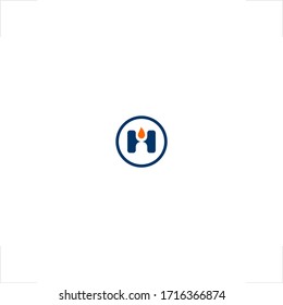  diseño del emblema del círculo de la letra H inicial