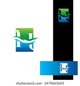 Color inicial de la letra H con el diseño del logotipo del fondo blanco Plantilla de Vector.EPS 10