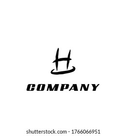 Letra inicial H con estilo de etiqueta de graffiti para la plantilla de diseño del logotipo de negocios