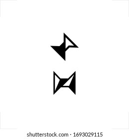 initial H letter logo arrows design