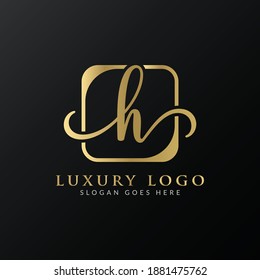 Initial H letter Logo Design vector Template. Abstract Luxury Letter H Logo Design