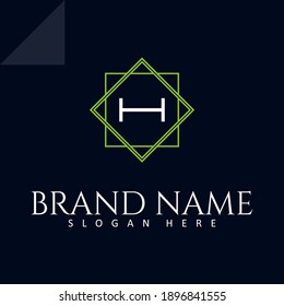Plantilla del vector de diseño del logotipo de la letra H inicial. Ilustración del icono de Monograma y Letras Alfabéticas Creativas.