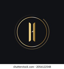 Logo De Letra H Inicial Con Concepto De Lujo En Color Dorado. Diseño De Logotipos Modernos Y Premium Para La Marca Beauty, Fashion, Luxury, Spa Y Cloth