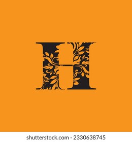 Initial H letter luxury beauty flourishes ornament monogram logo Swoosh Letter Logo Design for business and company identity. Water Wave H Logo with modern trendy