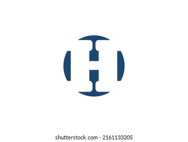 Initial H Letter negative space Logo Design Vector Template. Monogram and Creative Alphabet H Letters icon Illustration