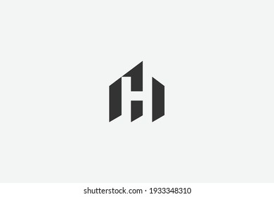 Initial H Letter Real Estate Logo Design