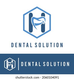 Initial H Letter with Smile for Dental Clinic Business logo Concept. Dentist Orthodontist Health Care Modern Logo Template