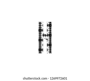 Initial H Letter Typeface Abstract Ornament Pattern Monogram Logotype