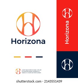 Initial H Logo Design With Circle. Initial Letter H Logo Design Vector Template. Abstract Luxury Circle Letter H Logo Vector
