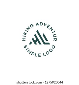 Initial H logo design for hiking adventure   with mountain