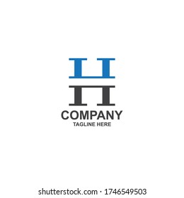 initial h logo design minimalist