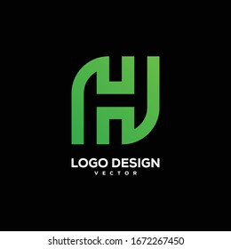 initial H logo design vector