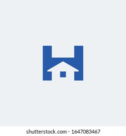 Logotipo inicial H con icono interno